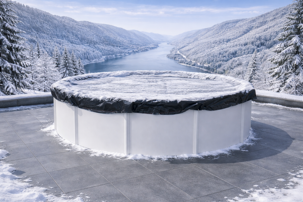 Winterabdeckplane rund ø 3,6 bis 7,2 m (200g/m²)